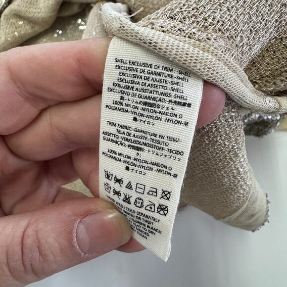 Free People Top Womens Small Gold Champage‎ Dreams Sequin Blouse Glam - Picture 8 of 10